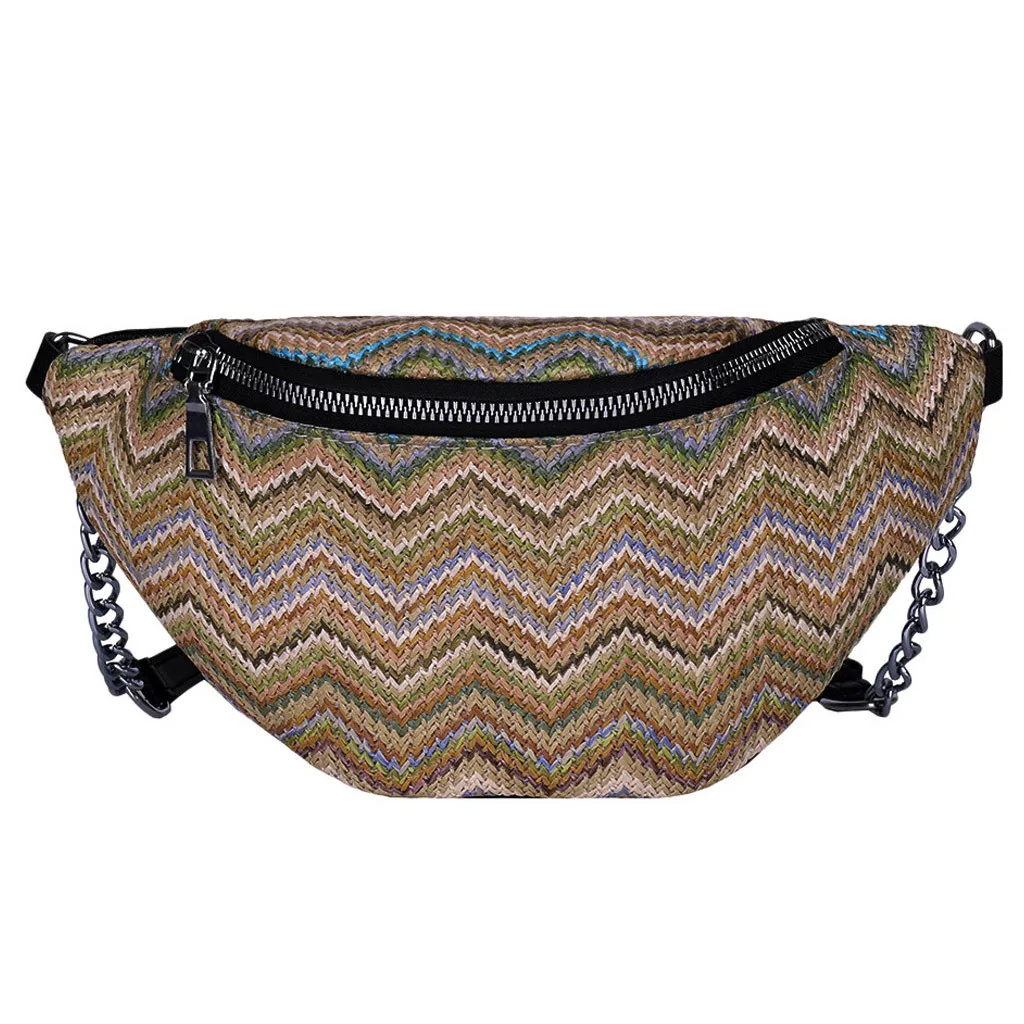 Aelicy Для женщин Этническая Стиль сумка на талию наружная стильный небольшой площади груди мешок мода полосатый сумка через плечо на молнии