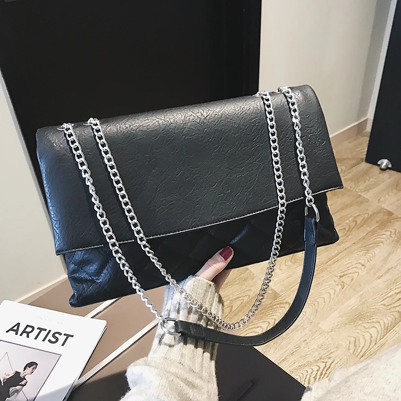 

Fashion retro ladies handbags 2018 New High-quality PU leather Clutch Women's Designer Handbag Big Tote bag Chain shoulder bag