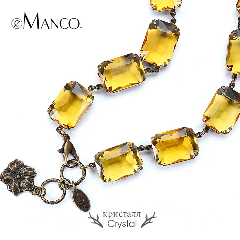 Очаровательное ожерелье для женщин, популярная квадратная кристальная цепочка, ожерелье, модное ювелирное изделие для девушек NL04865