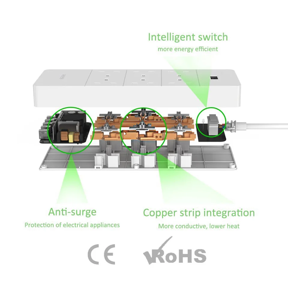 NTON POWER HPC USB защита от перенапряжения удлинитель питания штепсельная вилка