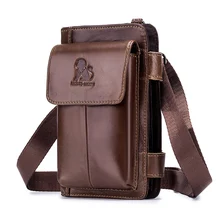 Новая дизайнерская мужская сумка из натуральной кожи на одно плечо, многофункциональная маленькая сумка для мобильного телефона, карманная поясная сумка