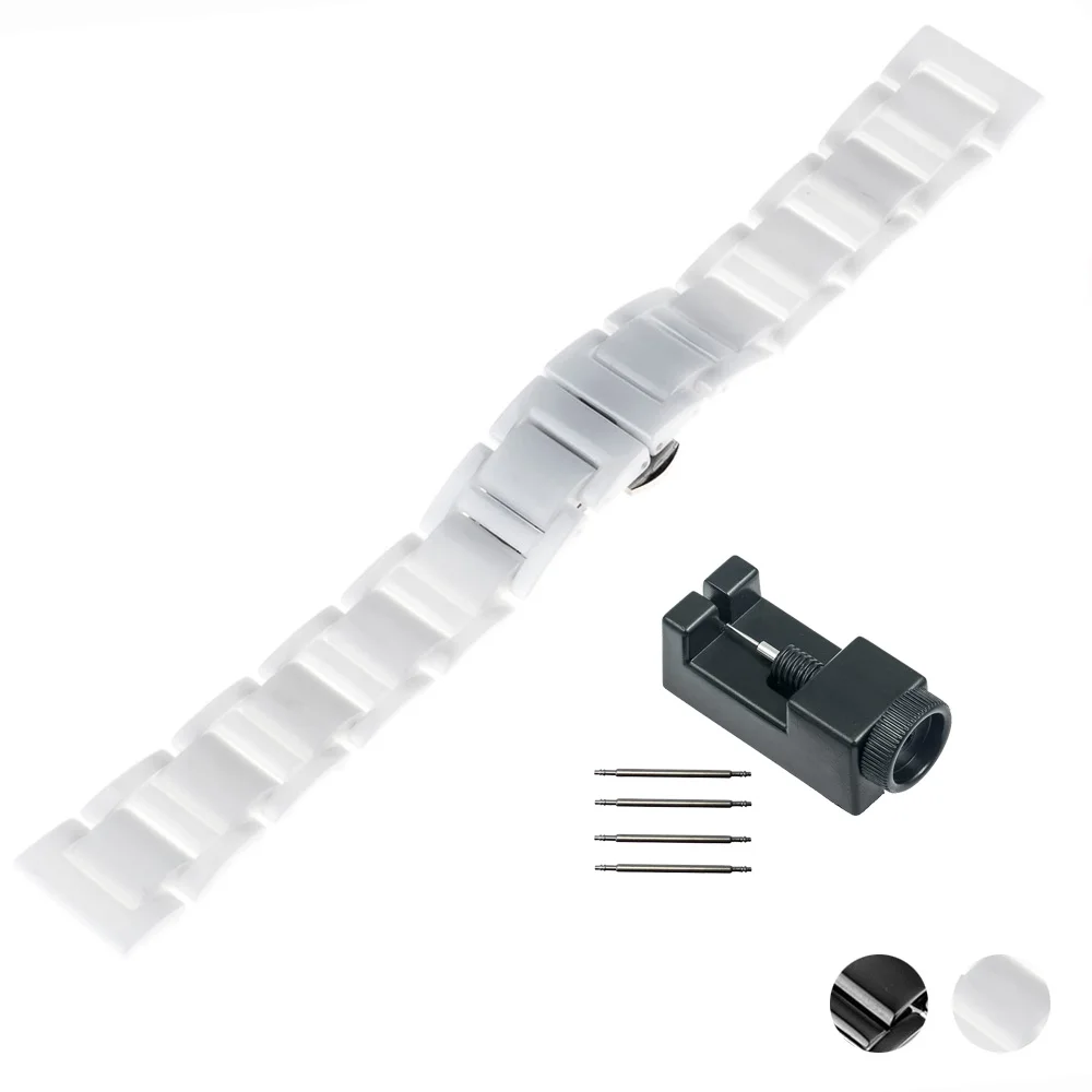 18mm 20mm Ceramic Watch Band for Tissot 1853 T035 PRC 200 T055 T097 Butterfly Buckle Strap