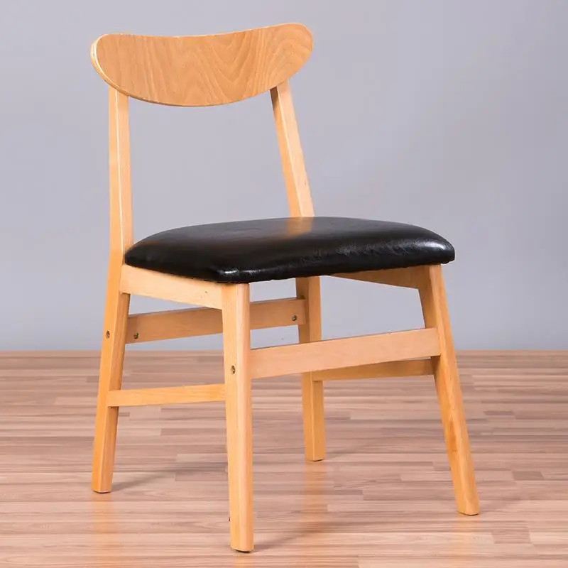 Твердый обеденный стул из дерева домашний современный минималистичный ресторанный стул Настольный стул для отдыха задний Северный стул - Цвет: Style 5
