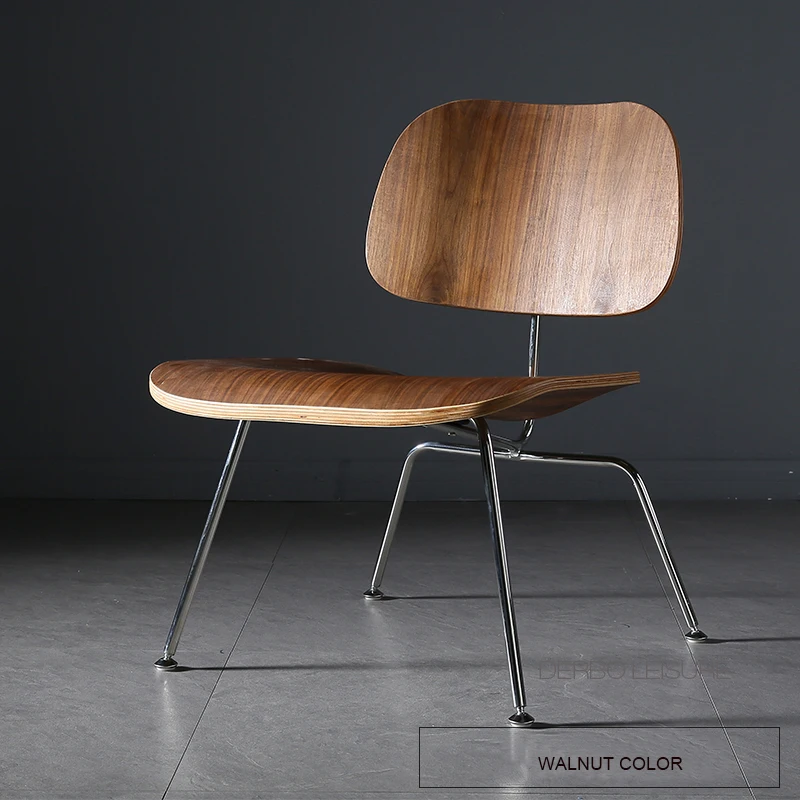 Современный классический дизайн, модное популярное фанера деревянная сиденье из нержавеющей стали для ног, базовое кресло для отдыха, стул для досуга, встречи, 1 шт