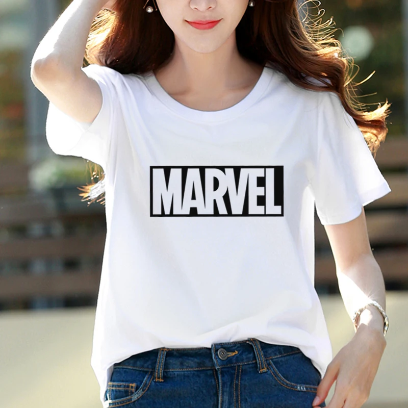

Second Half Price Fashion 2019 MARVEL t Shirt woman cotton short sleeves Casual male tshirt marvel t-shirt tops tees plus size