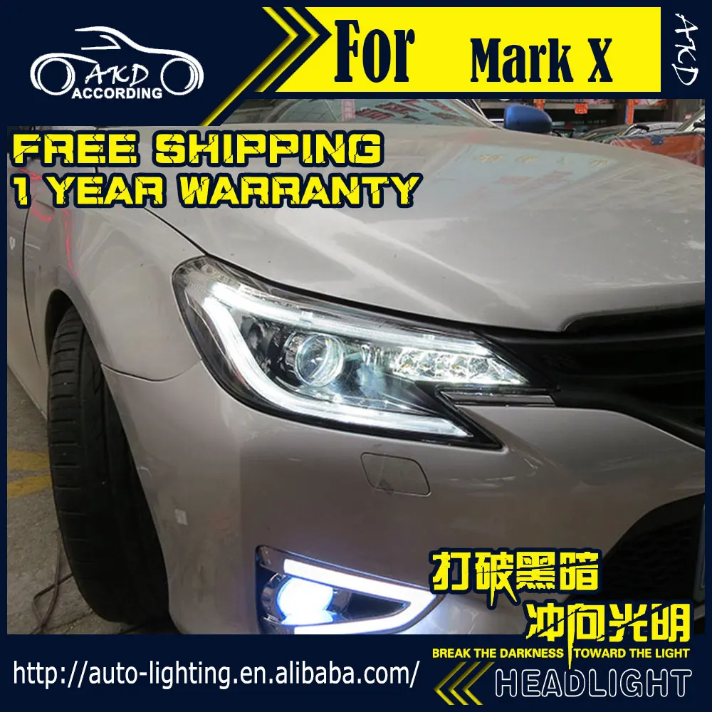 AKD Car Styling Head Lamp for Toyota Reiz Headlights 2013 Mark X LED