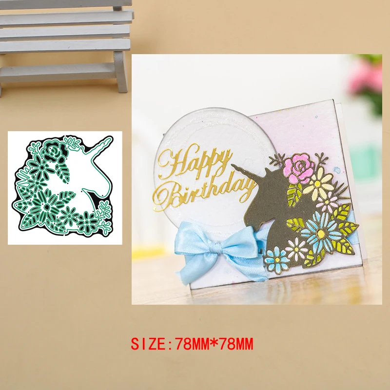 

Flower Silhouette Unicorn Metal Cutting Dies Craft Album Dies Scrapbooking New 2019 Dies Embossing Stencils Paper Cards Making