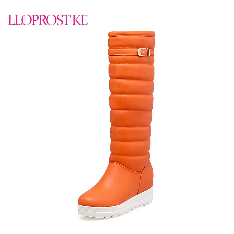 

LLOPROST KE Women knee boots Shoes Sell Like Hot Cakes Female Winter Fashion Simple Knee Flat Boots Waterproof Wear Boots LYZ007