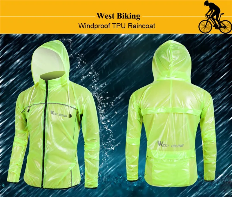 WEST BIKING дождевик MTB Велоспорт Джерси куртка водонепроницаемый ветрозащитный ТПУ дождевик велосипед велосипедный плащ Одежда для велоспорта