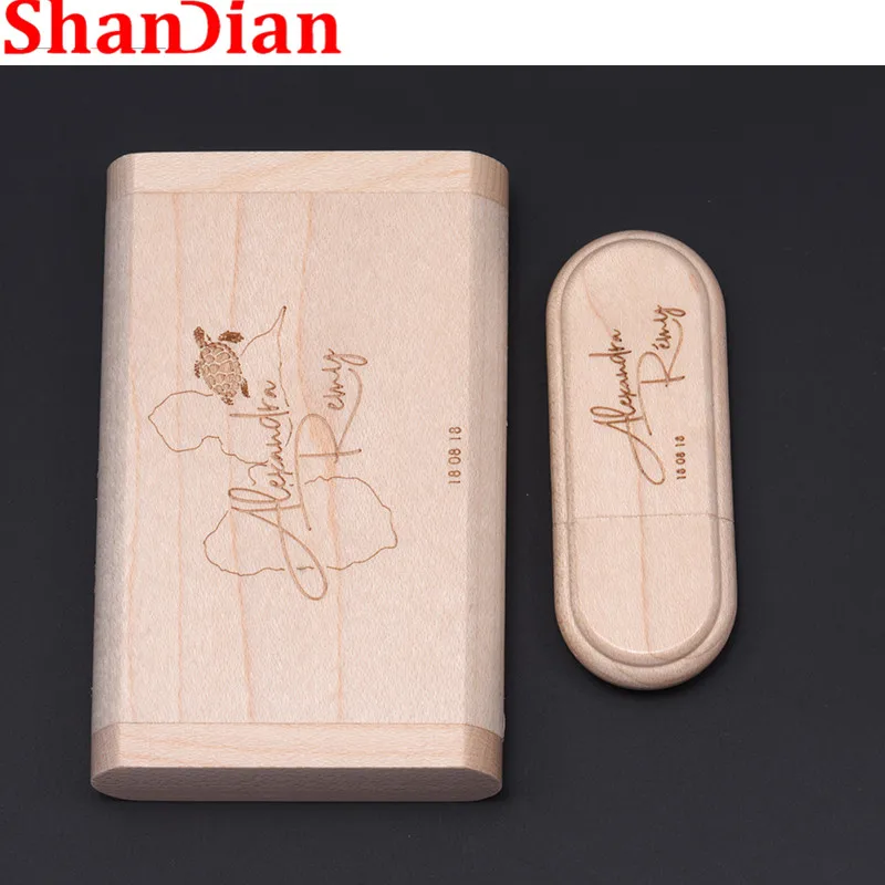 SHANDIAN USB 2 0 (1 шт. бесплатный логотип) Деревянный usb + флип бокс флеш накопитель карта