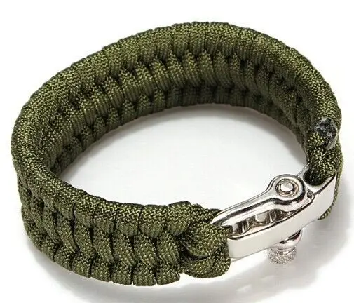 Для Мужчин's Браслеты Открытый Кемпинг военные 7-пряди паракордиальный выживающий браслет ручной работы нить браслет на запястье пряжка