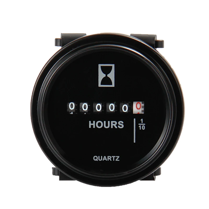 

Auto Mechanical Hour Meter Professional Engine Mechanical Hour Meter Gauge Timer Hourmeter DC 10~80V Vehicle Boat Motorcycles
