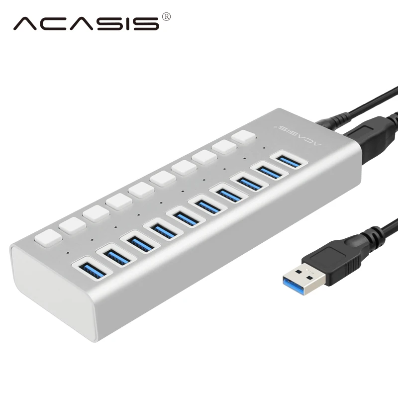 Acasis USB концентратор 3 0 10 портов супер скорость 5 Гбит/с Портативный сплиттер с