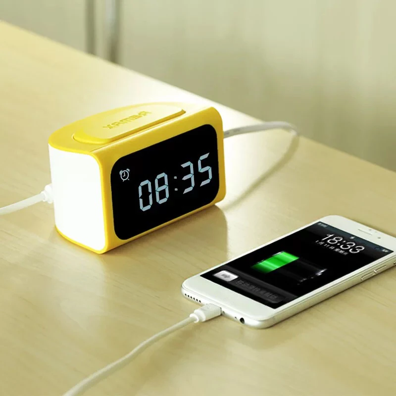 4 USB Ports Desktop Charger alarm clock Student gift alarm clock With Phone Charger Home Decor 4 USB Ports Desktop Charger alarm clock Student gift alarm clock With Phone Charger Home Decor