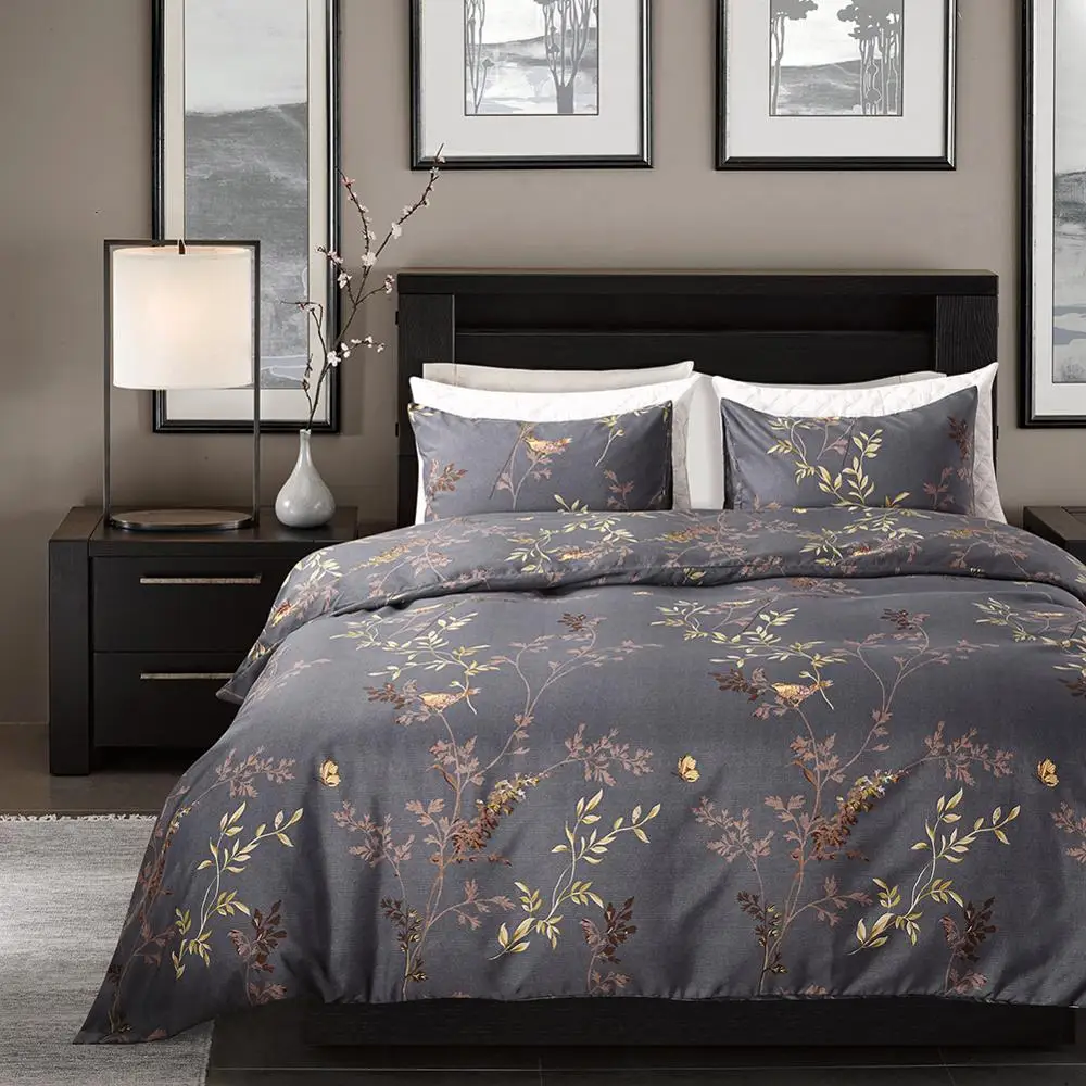 

2/3pcs Bedding Sets Linens Duvet Cover Bed Sheet Pillowcases Cover Set120gsm twill sanded microfiber fabric Twin Queen King