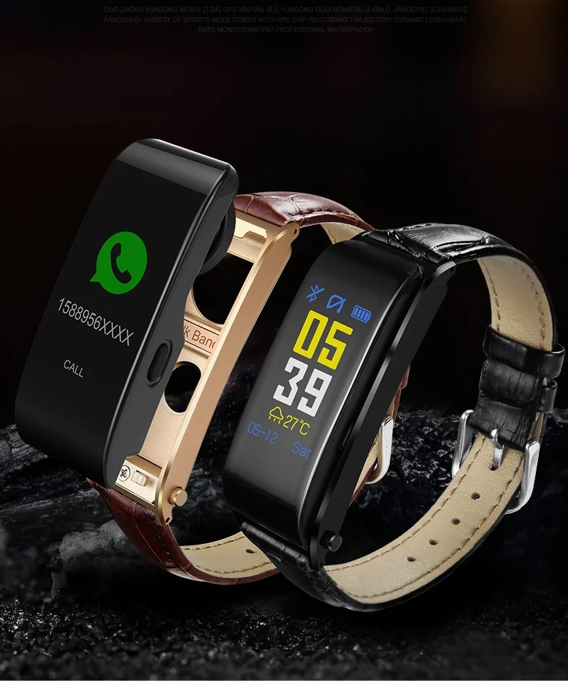 

Original Y6 Colorful Screen Smart Band Bluetooth headphone wireless calling Blood Pressure Heart Rate Monitor Smart Bracelet