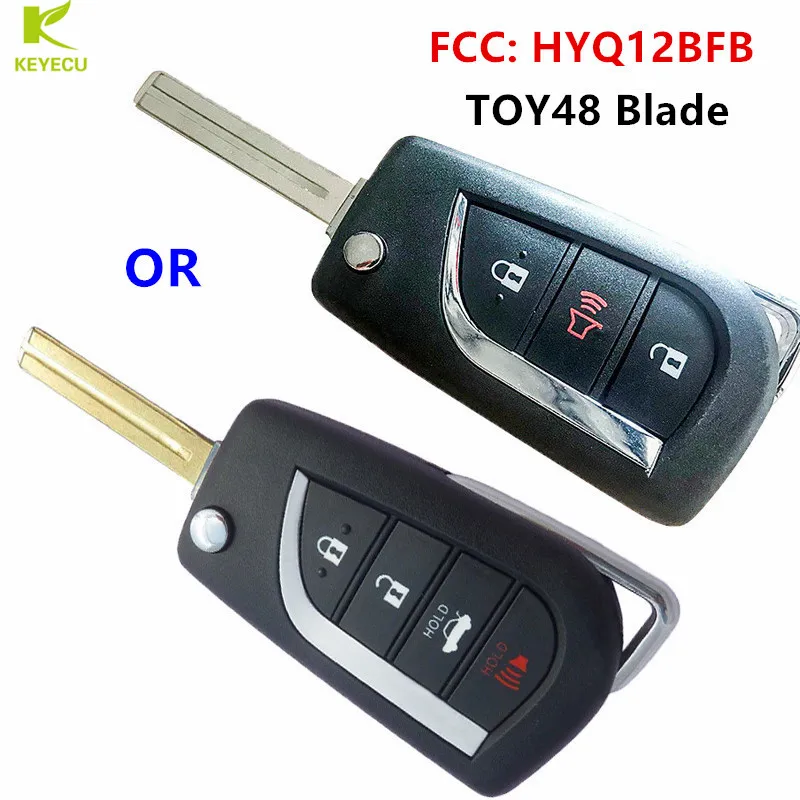 

KEYECU Replacement Flip Remote Key fob 315MHz With H Chip for Toyota Camry 2018 - FCC: HYQ12BFB Uncut TOY48 Blade