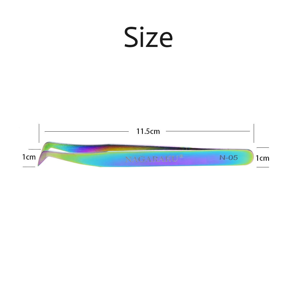 NAGARAKU Пинцет для наращивания ресниц макияж 10 шт. русские ресницы точный Пинцет из нержавеющей стали красочные 3D пинцеты для ресниц - Длина: N-05