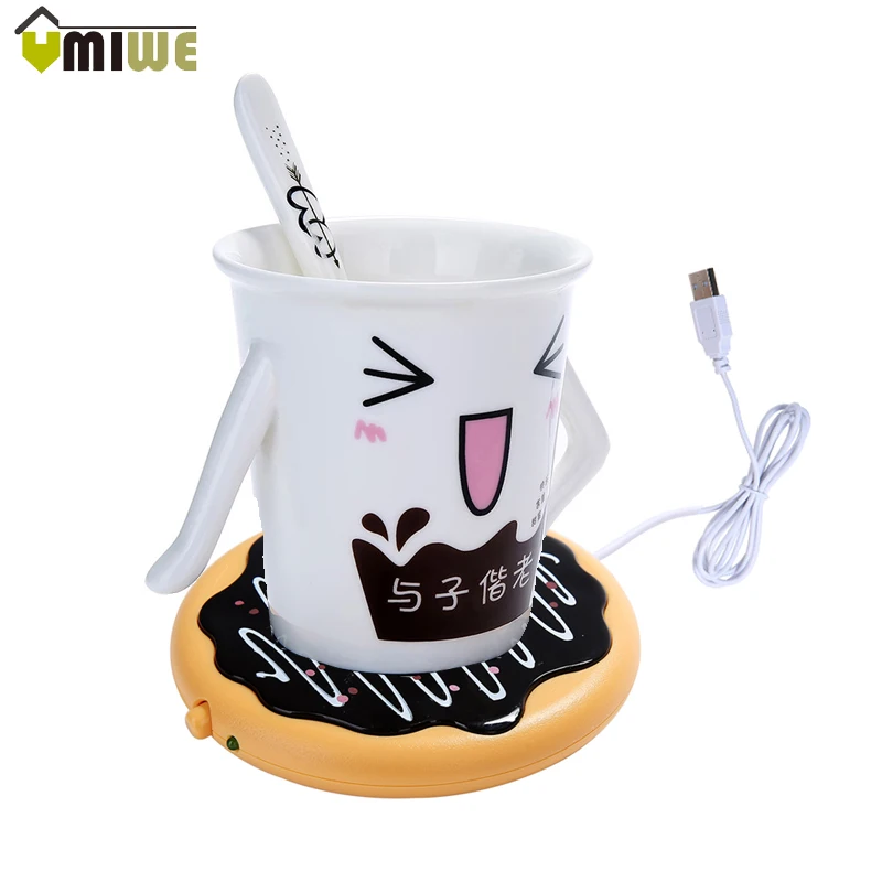 

Creative Silicone Donut Electric Insulation Coaster USB Cup Warmer Tea Warmer Office Tea Coffee Beverage USB powered Heater Mat