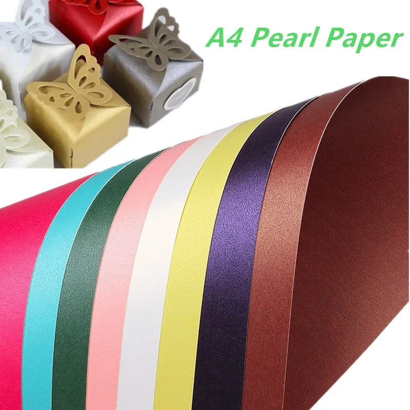 

NEW 250gsm Pearl Color Paper Gift Wrapper Handmand Origami Paper Shiny Craft Paper Card Making Cardboard A4 Thick Kraft Paper