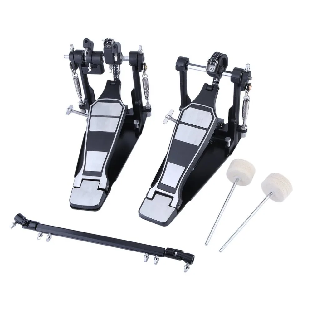 Classic Drum Pedal Dual Foot Kick Pedal Beater Singer Tension Spring