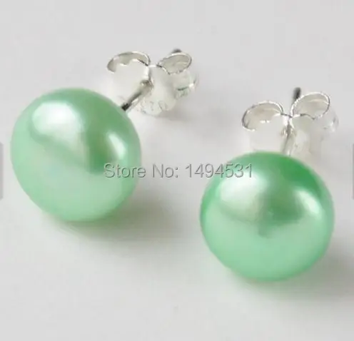 Whole Pearl Jewelry Mint Green Freshwater Earrings 925 Whole Pearl Jewelry Mint Green Freshwater Earrings 925 Sterling Silver Post Earring 8 5mm Fashion Lady S In Stud From