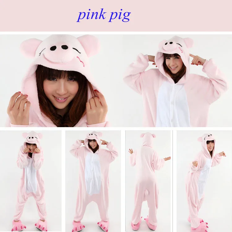 pink pig onesie for adults kigurumi