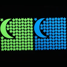 1 Луна 100 звезды светящиеся наклейки на стену светится в темноте домашний декор наклейки для детской комнаты персонализированное украшение «сделай сам»