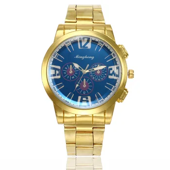 2019 Top Brand Watches Men Gold Stainless Steel Wrist Date Analog Quartz Watch Mens Luxury Waterproof Clock Sport Wristwatches new mens stainless steel date military sport quartz analog wrist watch mens watches top brand luxury bayan kol saati watch men