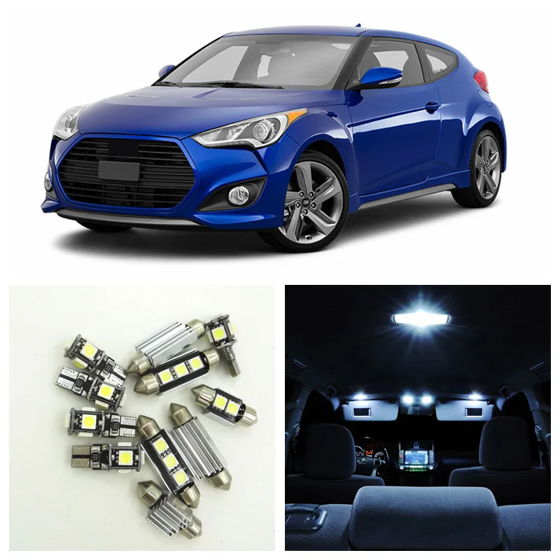 8 шт. Автомобильные светодиодные лампы T10 W5W Festoon C5W для салона Hyundai 2012 2015|Сигнальная