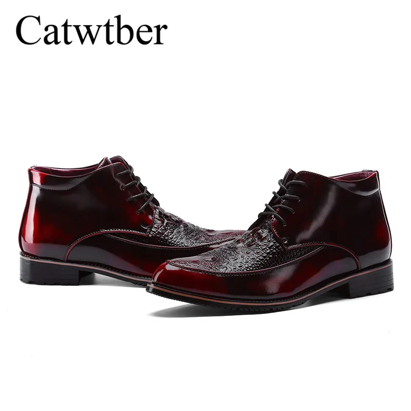 Bout Qualité Brown dessus Pointu black red Fur Catwtber Chaussures Chelsea D'hiver Mâle En No Fur Cuir Haute Bottes Mode D'affaires Fur Robe Hommes Haut Fur brown Rétro Casual xxHz0qYZ