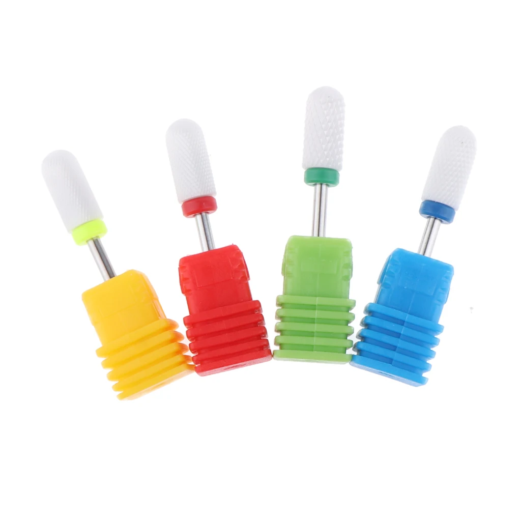 1 Piece Nail Art Grinding Ceramic Polish Bullet Drill Bits Electric Manicure Machine 4 Color