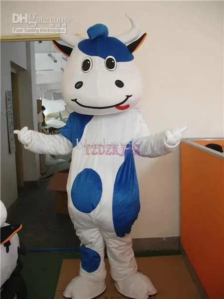 New cows blue and white milch Cartoon Character Costume mascot free shipping