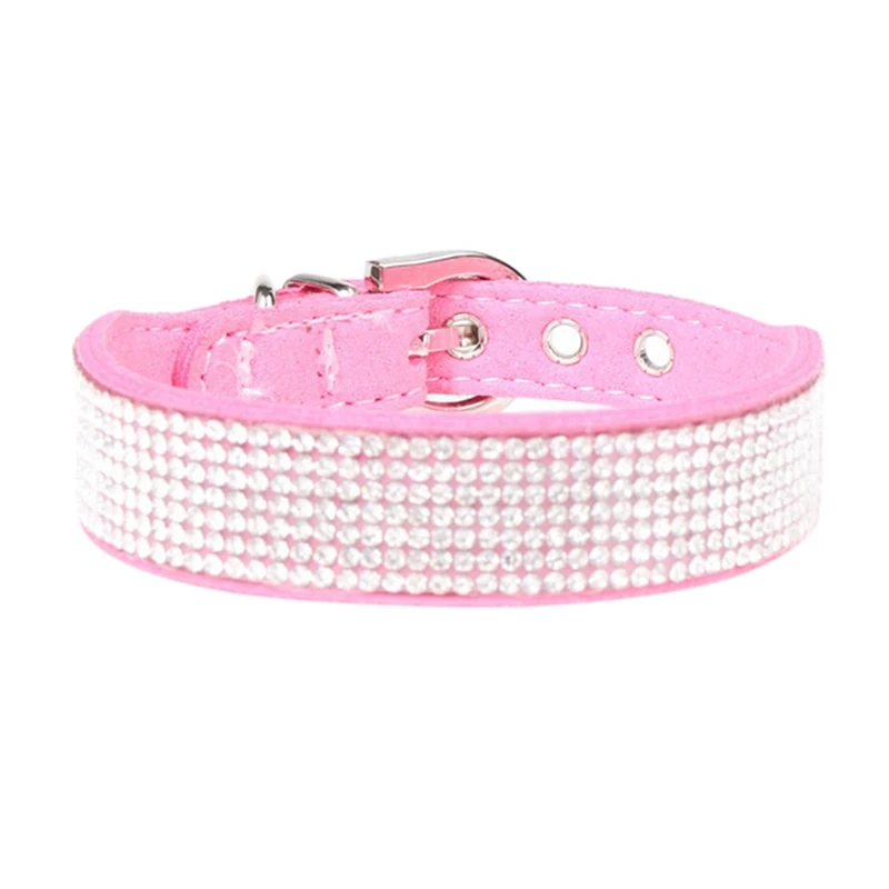 Bling Rhinestone Puppy Cat Collars Adjustable Leather Bowknot Kitten Collar For Small Medium