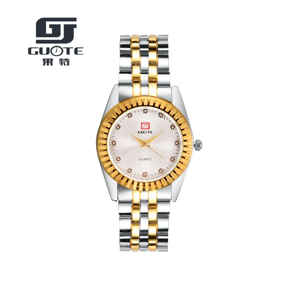

Fashion Stainless Steel Silver Gold Watch Luxury Brand GUOTE Quartz Watches Men's WristWatches New Hot table marca famosa
