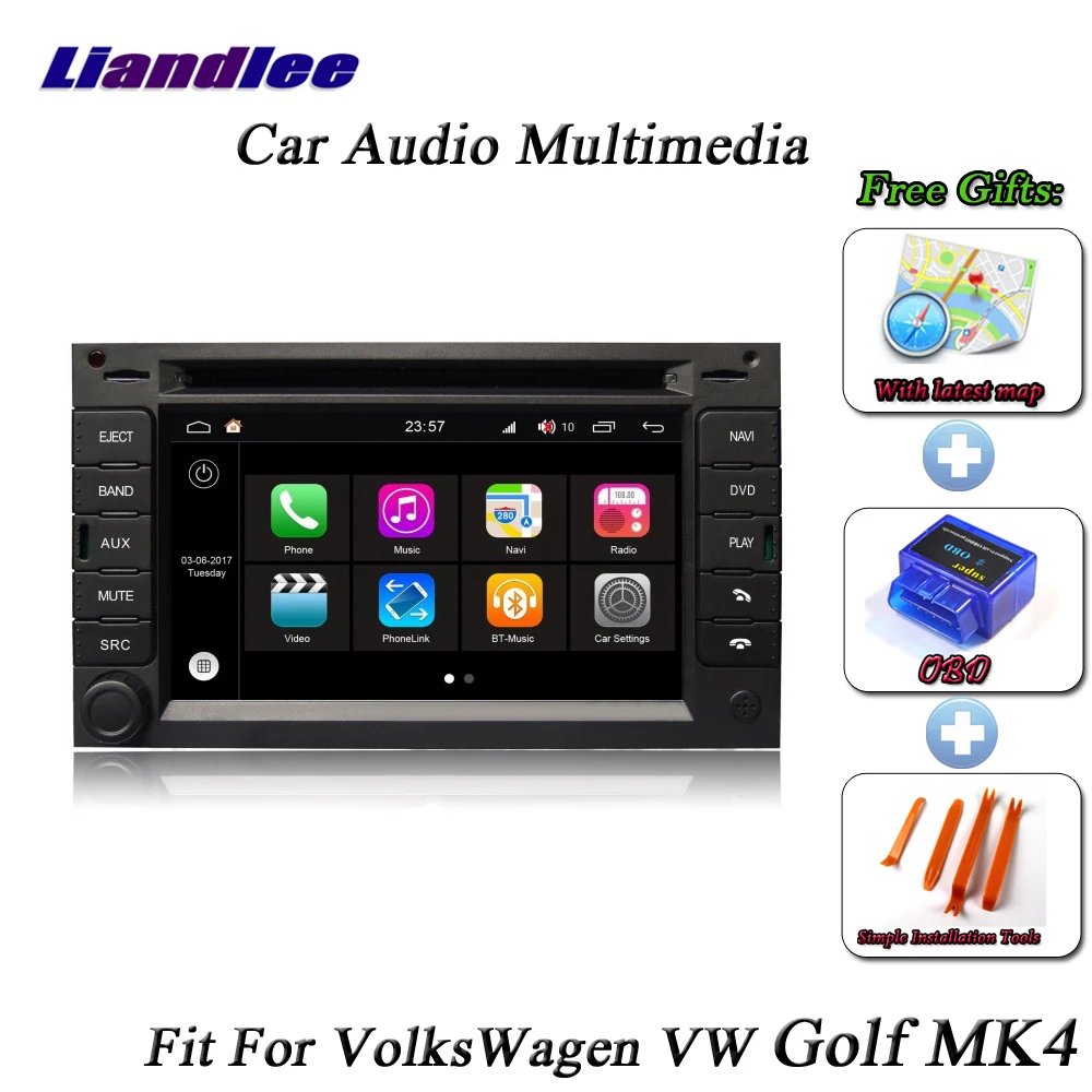 Clearance Liandlee For VolksWagen VW Golf MK4 2003~2004 Car Radio Camera OBD TV BT Wifi DVD Player GPS Map Navi Navigation Android System 2