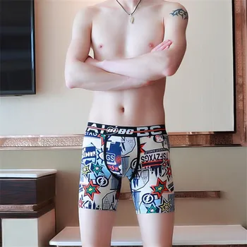 

New Aibc Brand men Boxer Shorts printed men lounge underpants low waist sexy fashion boxer