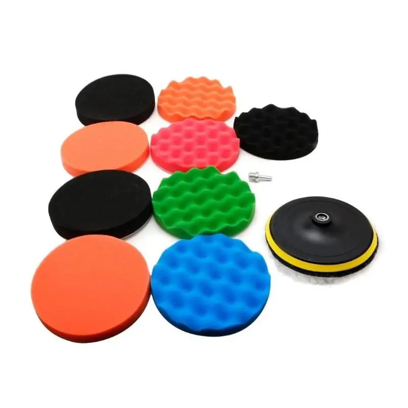 

9+1/set 3/4/5/6/7 inch Buffing Sponge Polishing Pad Kit Set For Car Polisher Buffer Car Maintenance Care