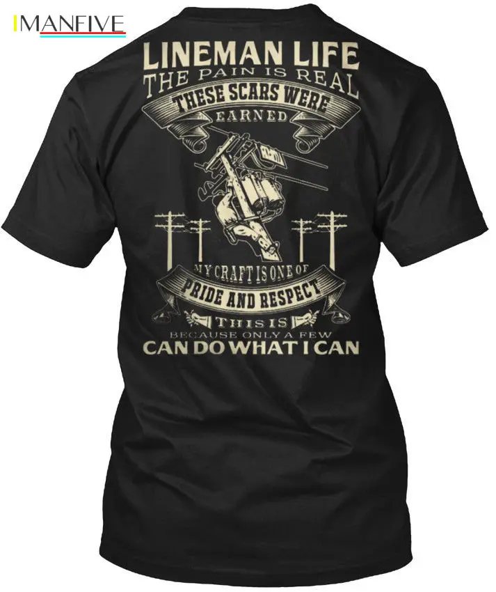

Lineman S Popular Tagless Tee T-Shirt Streetwear harajuku Print Cotton funny men t shirts