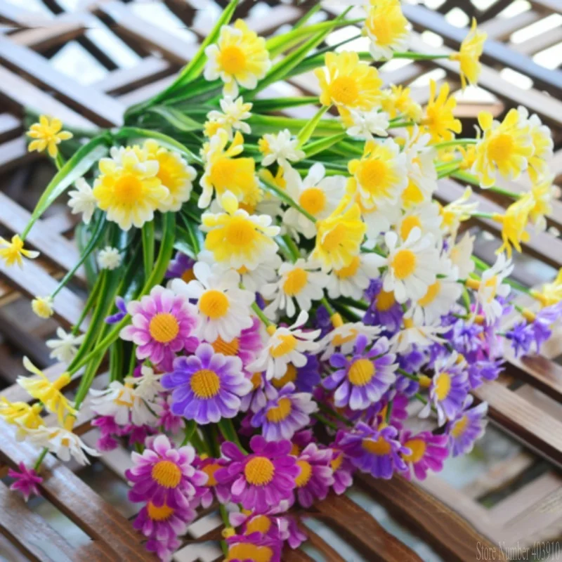 Daisy Artificial Flowers Outdoor UV Resistant Fake Plant Windowbox Greenery Plastic Bushes Indoor Wedding Balcony Decoration Daisy Artificial Flowers Outdoor UV Resistant Fake Plant Windowbox Greenery Plastic Bushes Indoor Wedding Balcony Decoration