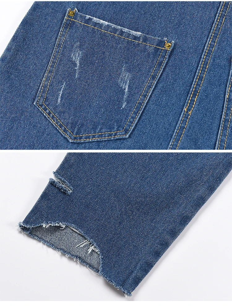 Stylish suspender jeans. College style, casual denim pants. (39)