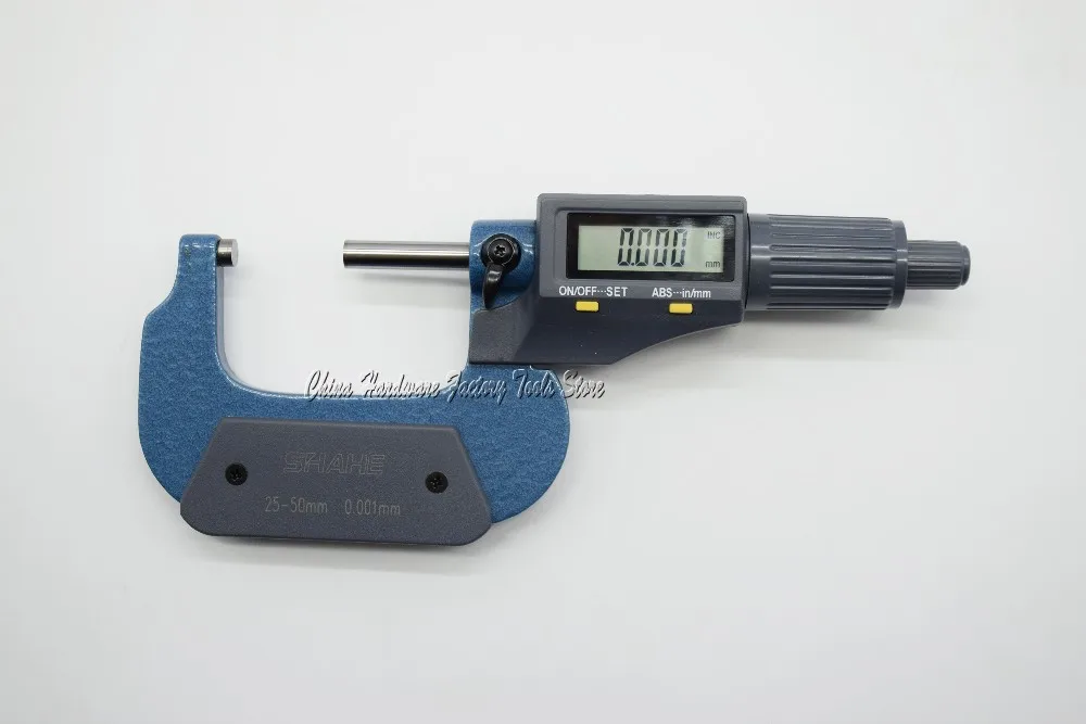 Электронный цифровой внешний микрометрический измеритель калибра 0,001 мм SHAHE Digital 25-50 Верньер микрометр суппорт микрометр