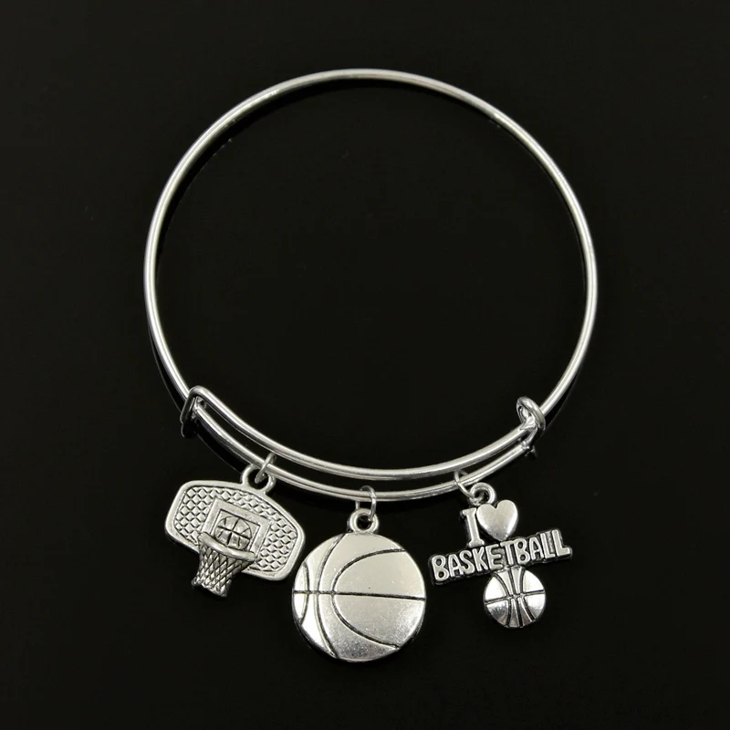 I Love Basketball Hoop Pendant Diy Handmade Pendants Men Bracelet Women Bangles Jewelry Souvenir For Gift | Украшения и