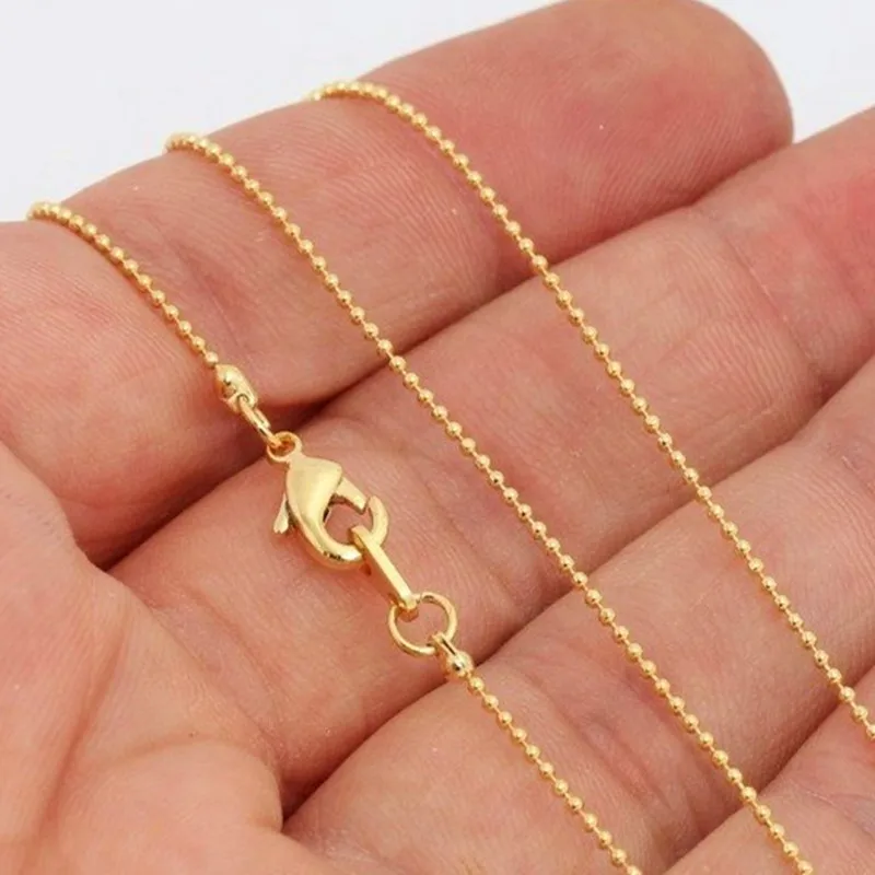 

17"-30"(43-77cm)choose .raw brass . 24kShiny Gold ball Chain( .Nickel Safe Lead Safe) 1mm