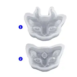 Кристалл эпоксидная форма DIY Ювелирные изделия трехглазый с углом кошка голова полустерео яркая зеркальная поверхность силиконовые формы