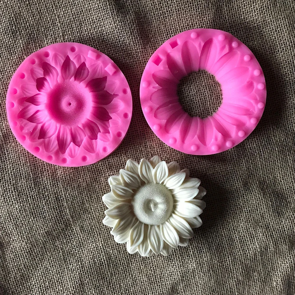 

Large Sunflower Flower Silicone Cake Mold 3D DIY Soap Mold Handmade Fragrance Mousse Fondant Cake Decorating Tools Silicone Mold