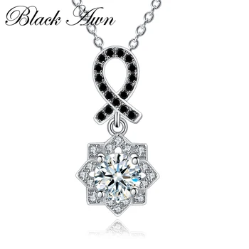 

Reiki Silver Necklace 925 Sterling Silver Fine Jewelry Trendy Engagement Necklaces for Women Wedding Pendants P157