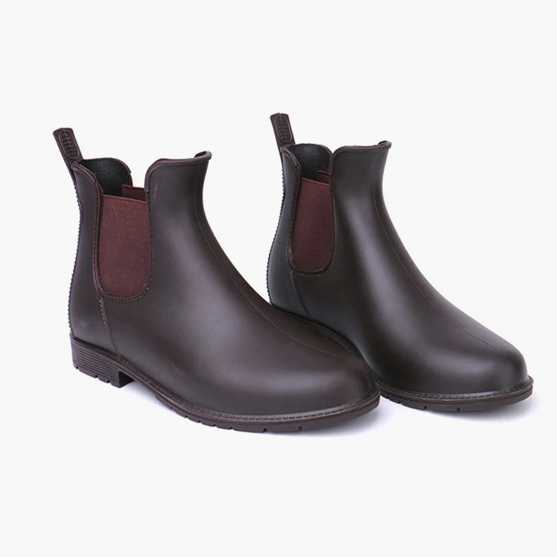 

Plus Size Women Chelsea Boots Rubber Non-Slip Ankle RainBoots Low Heel Platform Female Autumn Winter Waterproof Shoes Lady