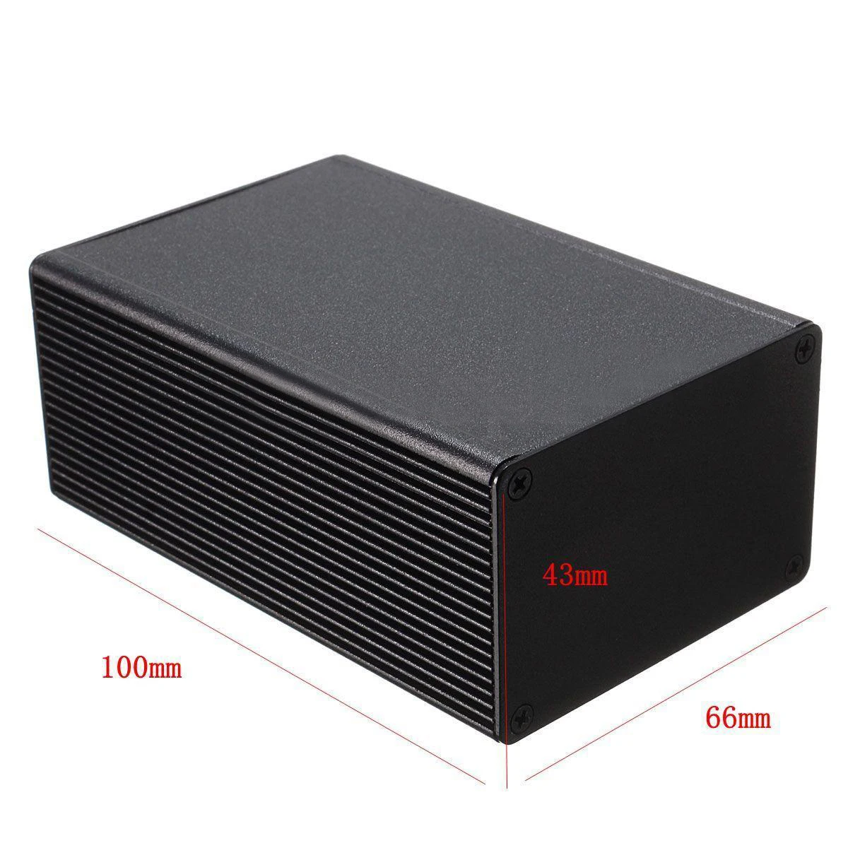 New 100x66x43mm Aluminum Electronic Box Black PCB Instrument Meter Enclosure Case DIY Electronic Project Case with 8 Screws