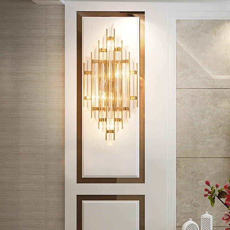 

Nordic postmodern crystal glass led wall lamp living room wall bedroom wall bedroom wall lamp